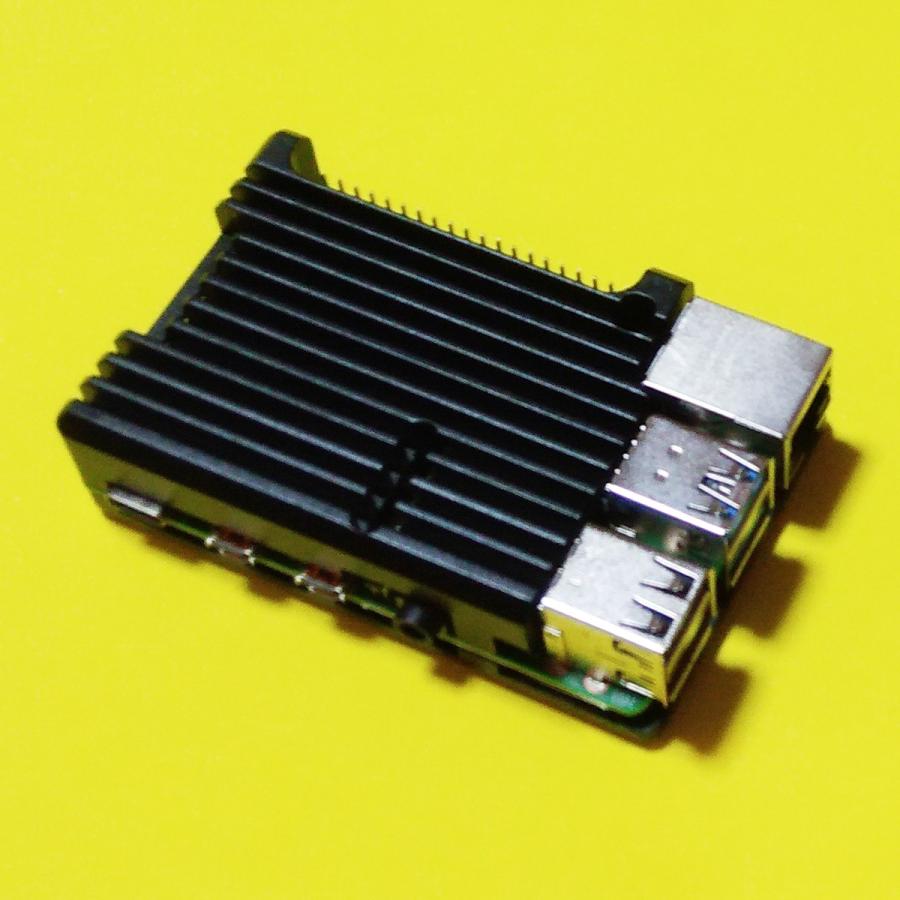 ラズベリーパイ(Raspberry Pi) 4B用 ヒートシンクケース（アルミ製 黒