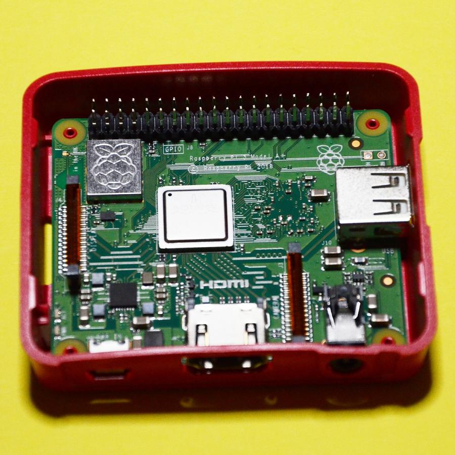 Raspberry Pi 3 Model A+ ケース ACコード SDカード付 Raspberry Pi 3 Model A+用オフィシャルケース 赤/白 — スイッチ