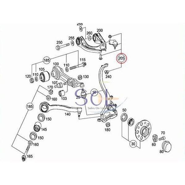 ベンツ W211 フロント アッパーアーム コントロールアーム ボールジョイント 左右共通 LEMFORDER E240 E280 E320 E350 E500 E55 0003301007｜solltd2｜02