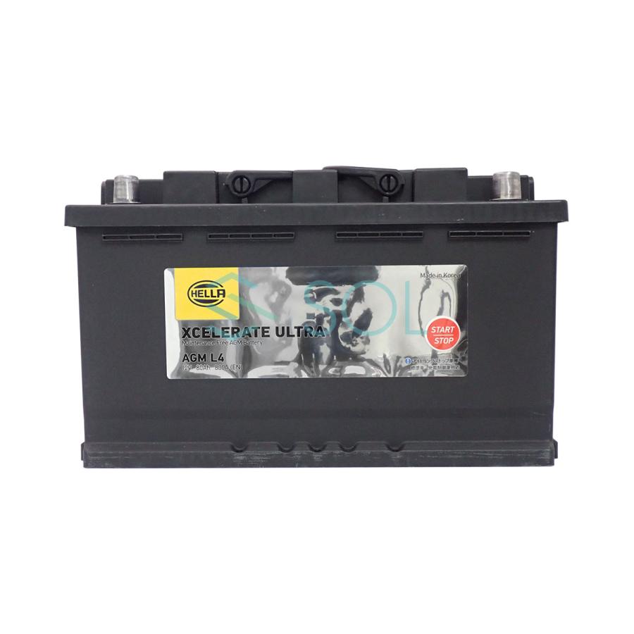 HELLA ベンツ Aクラス W176 A180 A250 A45 AGMバッテリー AGML4 LN4 12V 80AH 0009822108 0009824601 18時まで即日出荷の画像
