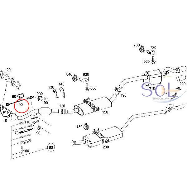 ベンツ R230 W164 X204 O2センサー 330mm SL350 SL500 SL550 SL63 ML350 ML500 ML550 GLK350 0045420718 0035428218｜solltd2｜02