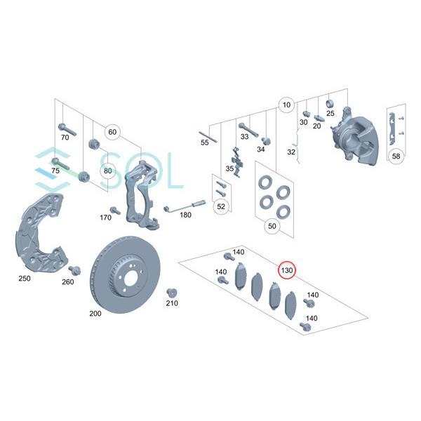 フロント ブレーキパッド W205 W213 左右セット ベンツ Cクラス Eクラス C180 C200 C220d E200 E220d 0084203720 出荷締切18時｜solltd2｜03