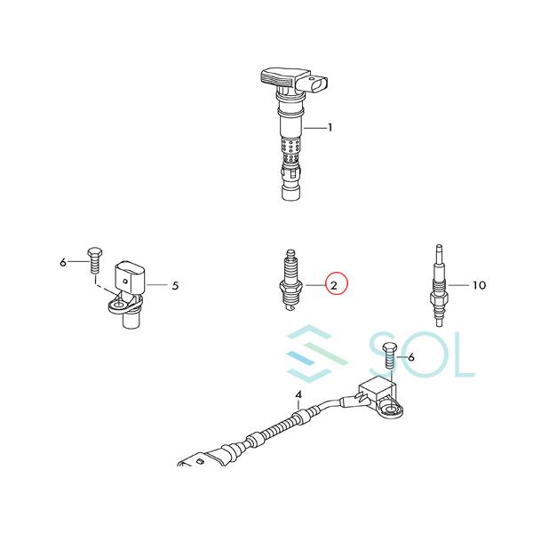 VW ティグアン(5N_) ポロ(6R 6C) シロッコ(137 138) イリジウム スパークプラグ 1本 BOSCH FR6HI332 03C905601B 出荷締切18時｜solltd2｜03