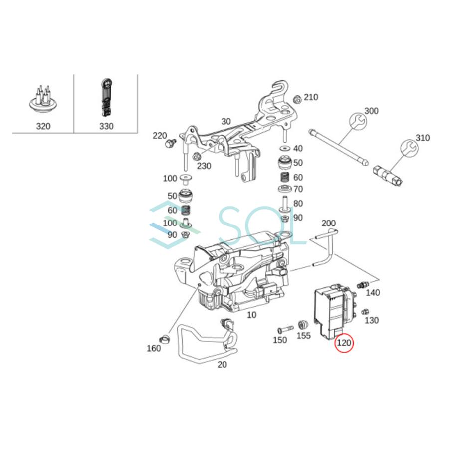 ベンツ W205 エアサスコンプレッサー バルブブロック バルブユニット C180 C200 C220d C350e C43 C63S 0993200058 出荷締切18時