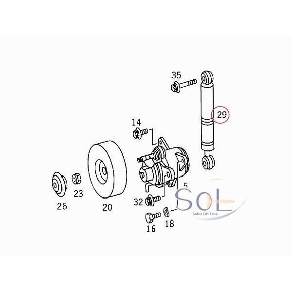 ベンツ W124 W210 R170 W638 ベルトテンショナーダンパー E220 E230 SLK230 V230 1112000414 出荷締切18時｜solltd2｜02