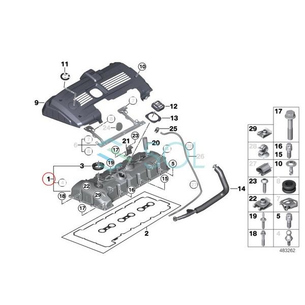 BMW E85 E86 Z4 シリンダーヘッドカバー エンジンヘッドカバー バルブ