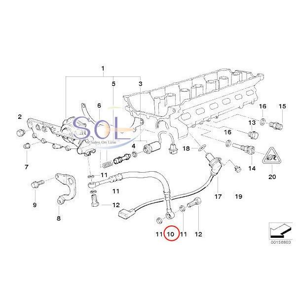 BMW E53 X5 E83 X3 E85 Z4 Z3 VANOS(バノス)オイルホース(Oリング4個付き) 2.0i 2.2i 2.5i 2.8 3.0i 11361705532 出荷締切18時｜solltd2｜02