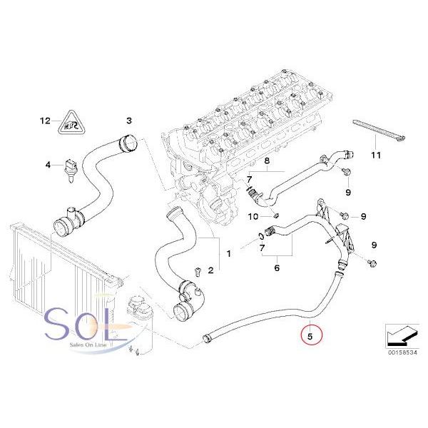 リターンホース E46 BMW クーラント ラジエーター ウォーターホース 320i 323i 325i 328i 330i 11531436410 出荷締切18時｜solltd2｜04