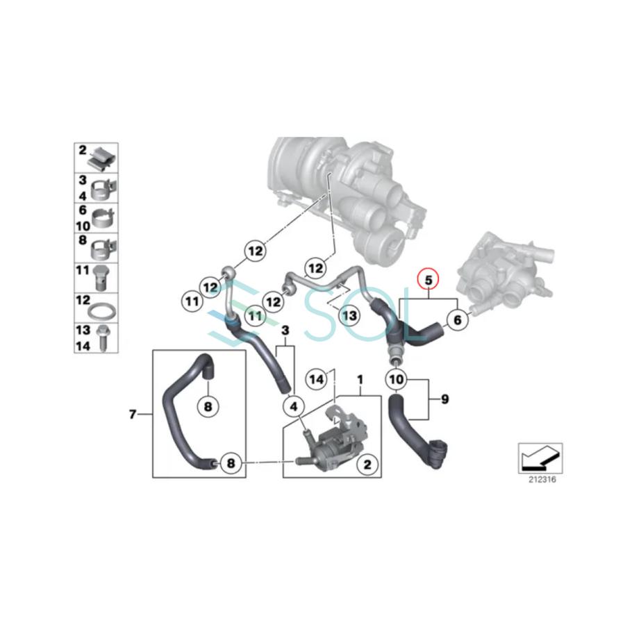 BMW BMW MINI R55 R56 R57 R58 R59 R60 R61 クーラントホース