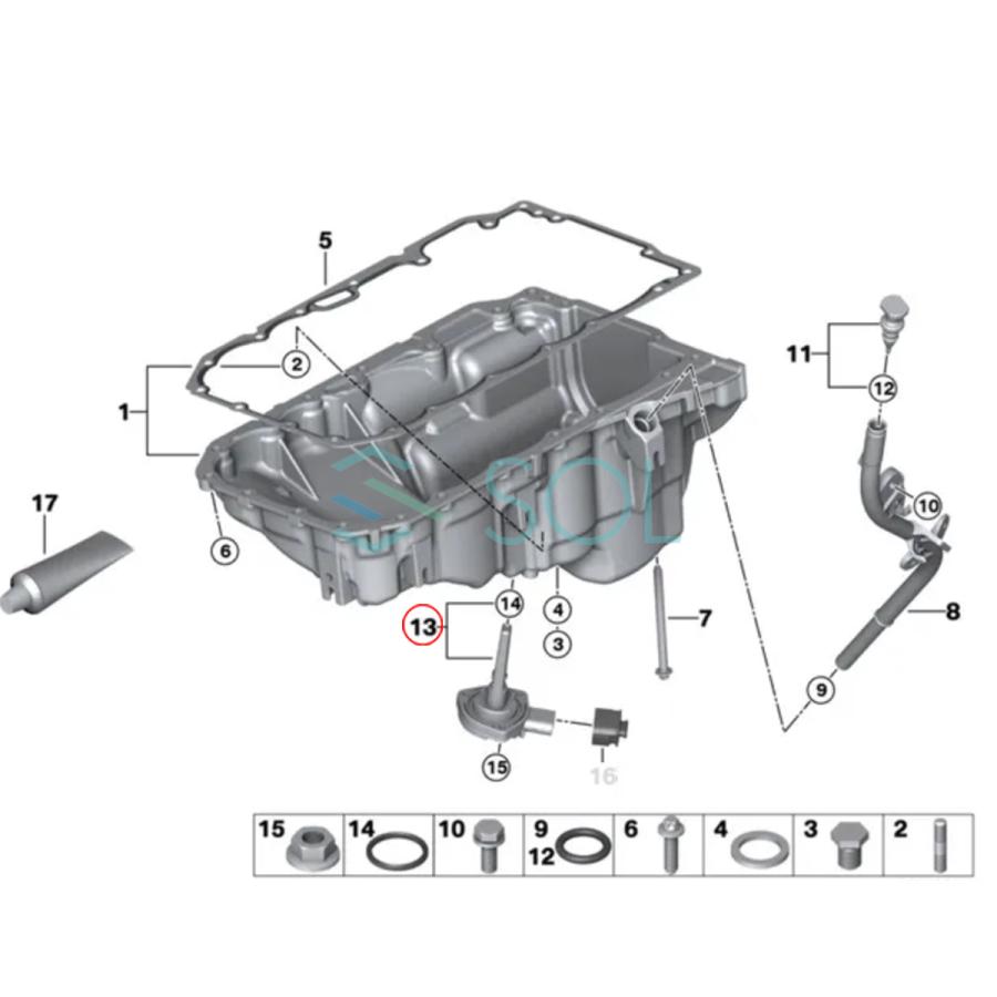 BMW E84 X1 E83 X3 E53 E70 X5 E71 X6 エンジンオイルレベルセンサー 25iX 28iX 50iX M 2.5i 3.0i 4.4i 4.8i 4.8is 12617607910 車、バイク、自転車 エンジン関連パーツ