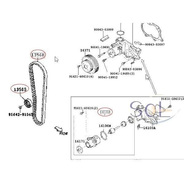 ダイハツ タントカスタム(L350S L360S) タイミングベルト ベルト