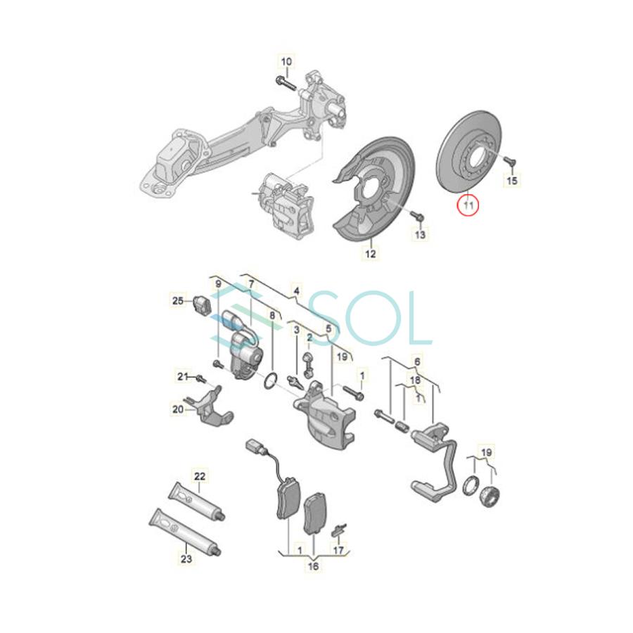 VW パサートB6 B7(357 362 365 3C2 3C5) シロッコ3(137 138) リア ブレーキローター 左右セット 1K0615601M 1K0615601AD 5Q0615601G｜solltd2｜02