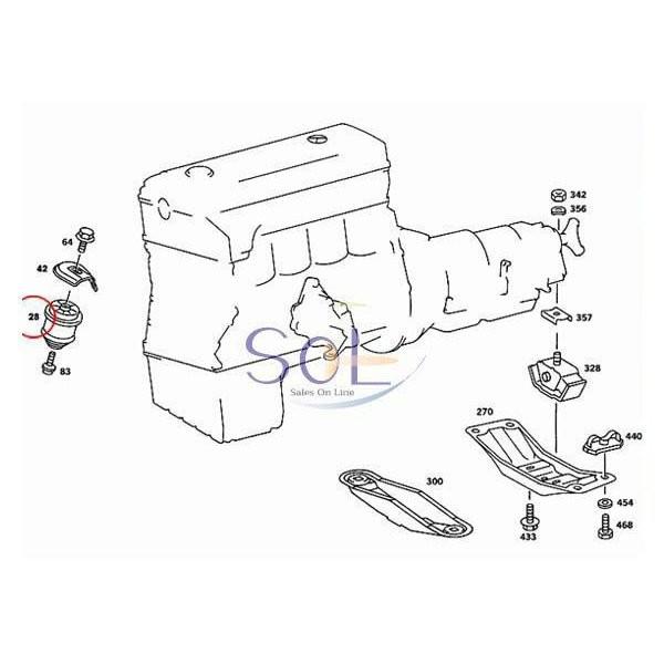 ベンツ W201 W124 エンジンマウント 左右共通 190E E220 2012404017 1242400317 1242401717 2012402717 出荷締切18時｜solltd2｜02
