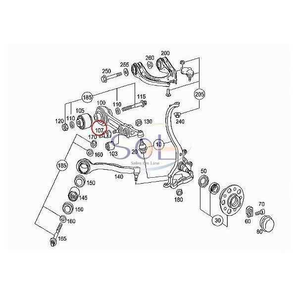 ベンツ W211 フロント ロアアーム スタビリンク ボールジョイント 左右共通 E240 E250 E280 E300 E320 E350 E500 E550 E55 E63 2113230068｜solltd2｜02