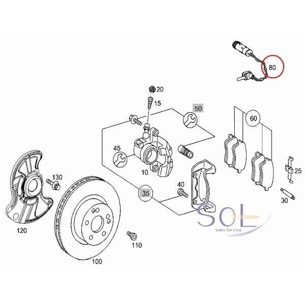 ベンツ R171 R172 W463 フロント ブレーキパットセンサー SLK200 SLK280 SLK350 SLK55 G320 G500 G550 2115401717 2205400717 出荷締切18時｜solltd2｜02