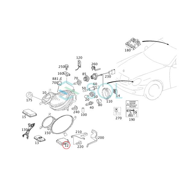 ベンツ W211 D1S 専用 純正キセノン用 補修バラスト 35W 2個セット E240 E250 E300 E320 E350 E500 E550 E55 E63 2118705585 5DC00906000の画像