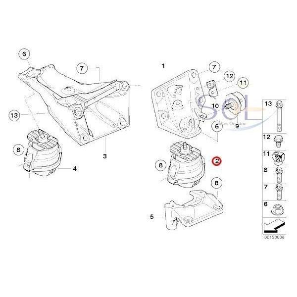 BMW E82 E87 E88 E89 Z4 E84 X1 E90 E91 E92 E93 エンジンマウント 