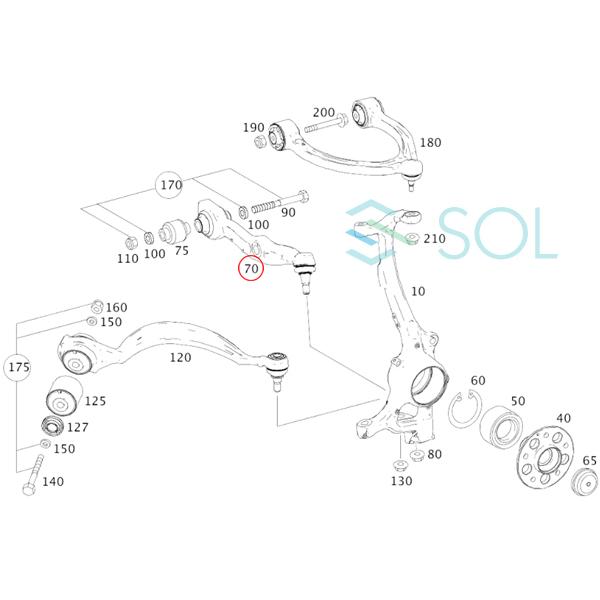 ベンツ W221 フロント コントロールアーム ロアアーム 右側 S350 S500 S550 2213307807 出荷締切18時｜solltd2｜02