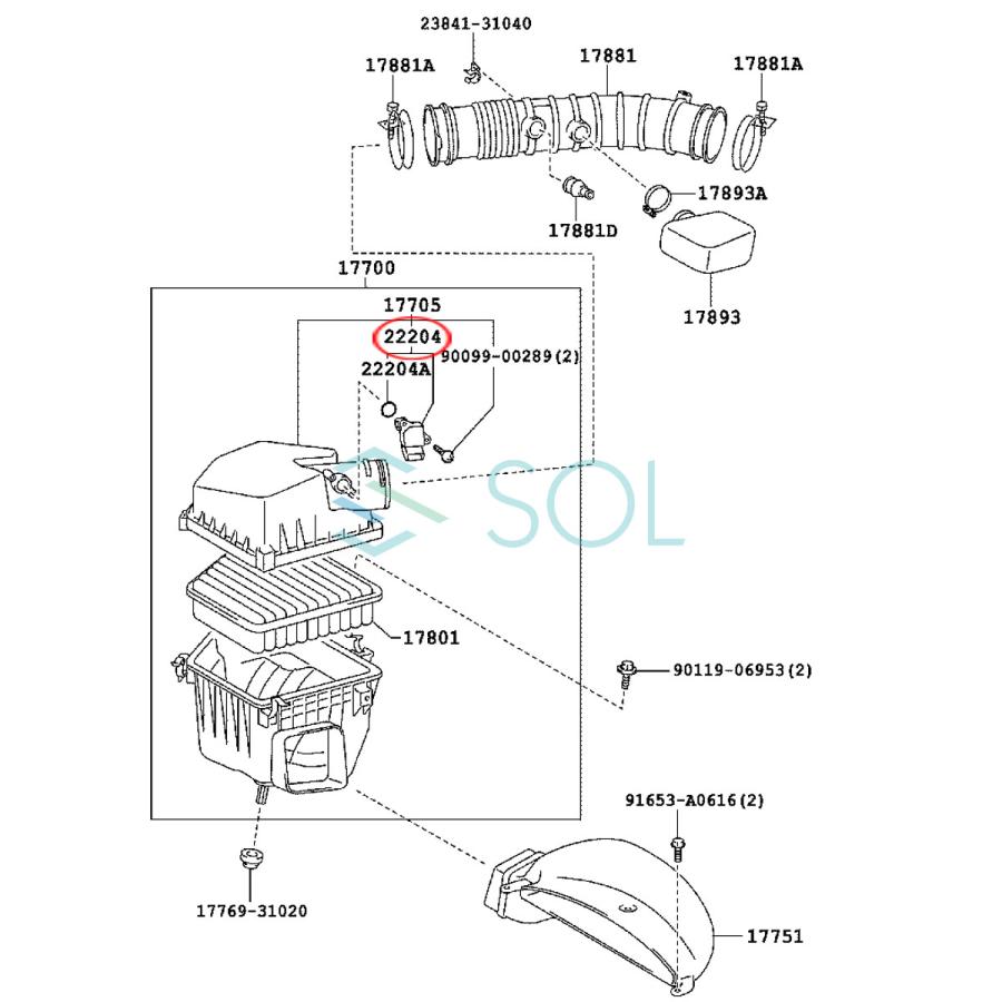 レクサス（LEXUS） SC430(UZZ40) エアマスセンサー エアフロセンサー O