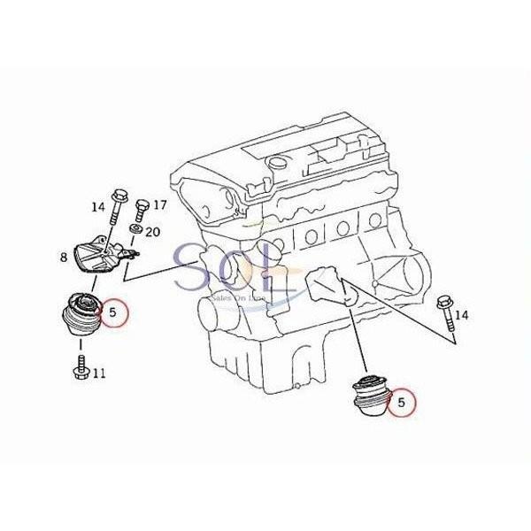 Mercedes-Benz ベンツ W211 R230 エンジンマウント 左右セット + 