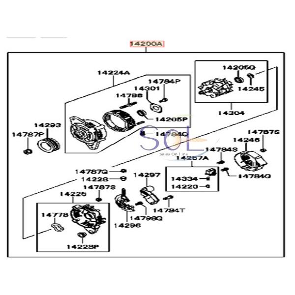 三菱（MITSUBISHI） ミニキャブバン U61V U62V オルタネーター