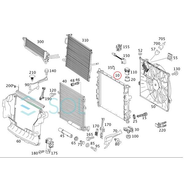ベンツ　W164　X164　ラジエター　ラジエーター　R350　ML350　GL350　W251　R500　2515000603　ML500　2515000003