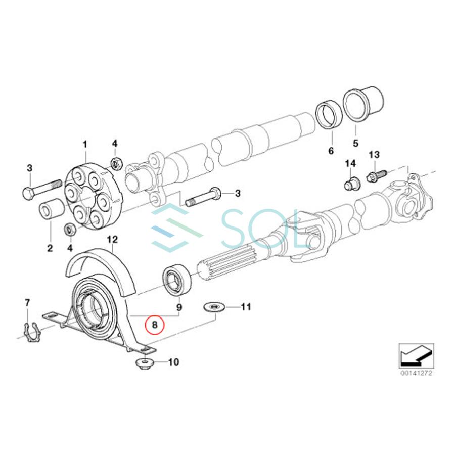 BMW E46 プロペラシャフト サポートベアリング 316ti 318i 318Ci 318ti 320i 323i 325i 328i 328Ci 330i 330Ci 26127501257 26121229492｜solltd2｜03