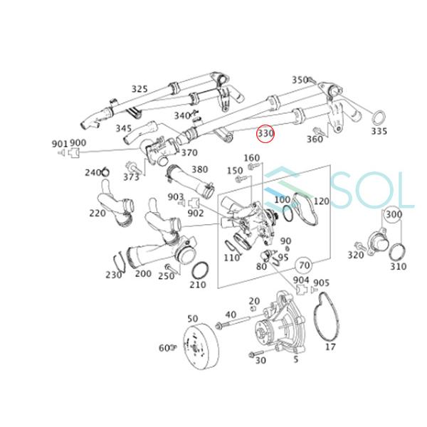 ベンツ W204 W212 W207 R172 ウォーターホース C180 C200 C250 E250 SLK200 2712002452 出荷締切18時