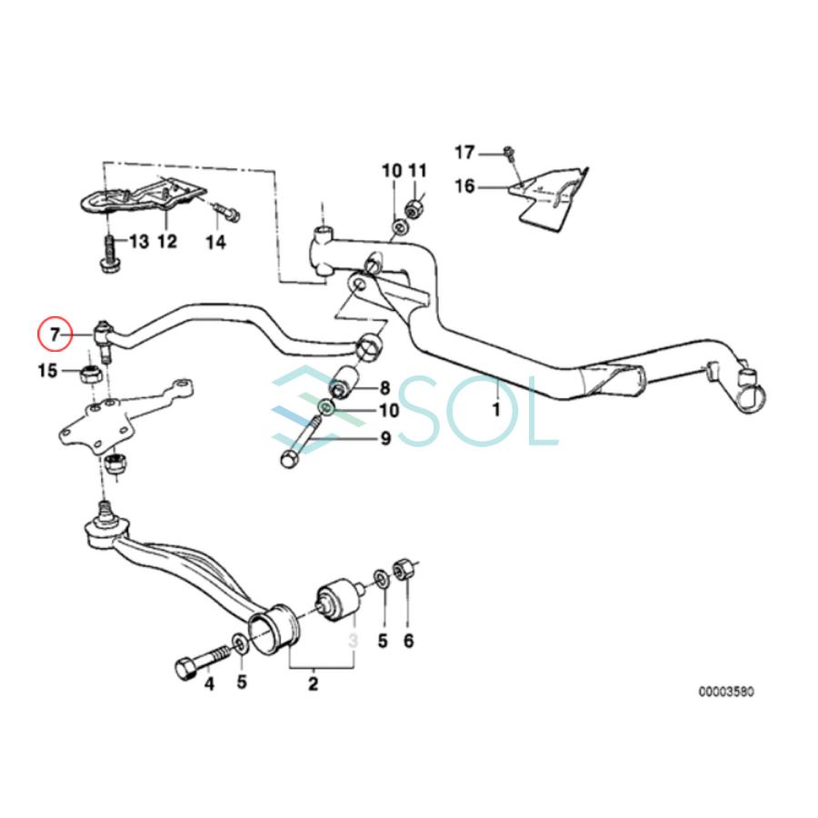 BMW E34 フロント アッパーアーム コントロールアーム 右側 520i 525i 530i 535i 540i M5 31121141098 31121132160 31121133712_3
