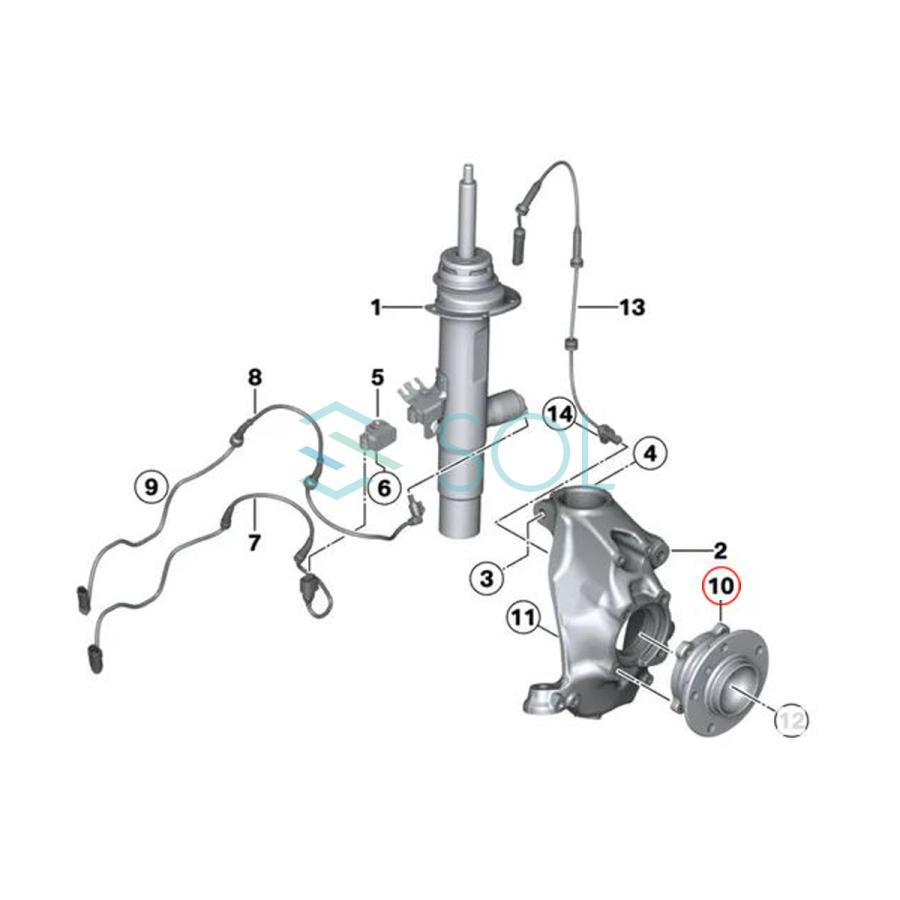 BMW F32 F33 F36 フロント ハブベアリング ボルト付 左右セット 420i 428i 430i 435i 440i 31206794850 31206857230 31206867256_1