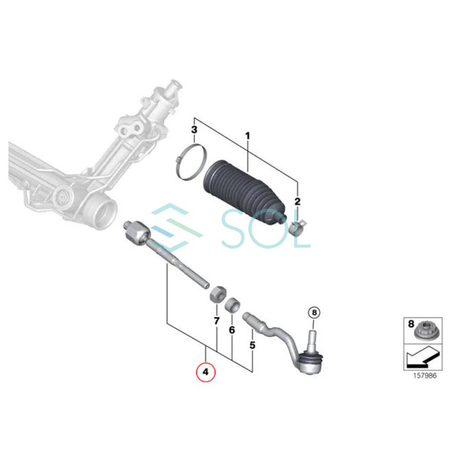 BMW E70 X5 E71 X6 ステアリング タイロッド ナット付 左右セット 3.0si 4.8i 35iX 50iX M 32106780985 32216773741 32106793496_1