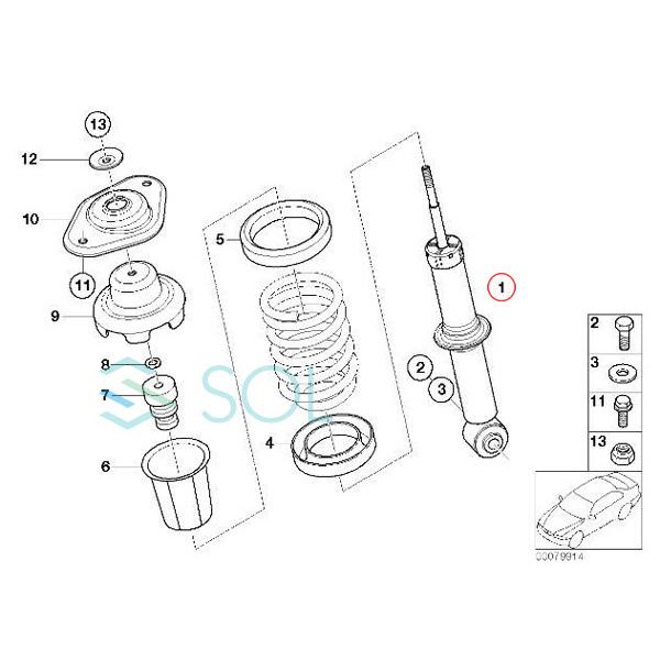 BMW MINI R50 R52 R53 リア ショックアブソーバー 左右共通 
