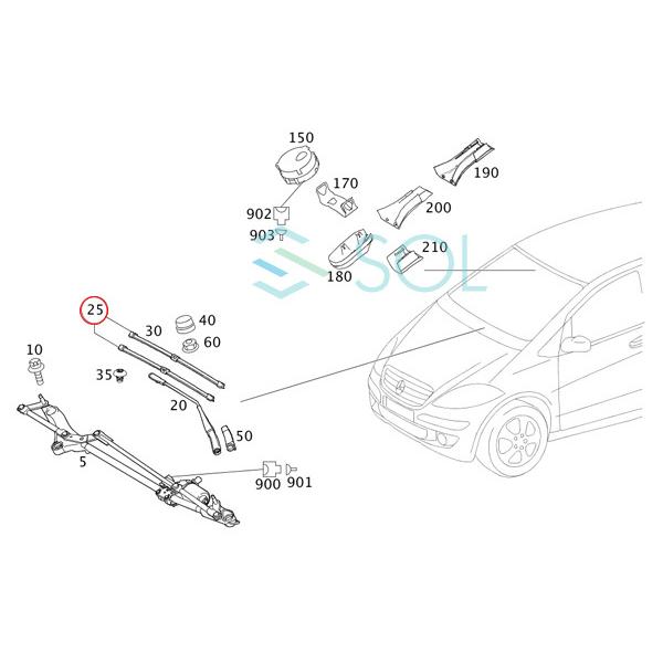 BOSCH エアロツイン フロント ワイパーブレード 左右セット ベンツ W169 W245 A170 A180 A200 B170 B180 B200 A967S 3397118967｜solltd2｜04