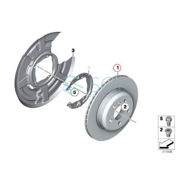 BMW F07 F10 F11 F06 F12 F13 F01 F02 リア ブレーキローター 左右セット 535i 535iX 550i 640i 650i 740i 740Li 34216775289 34206894381_1