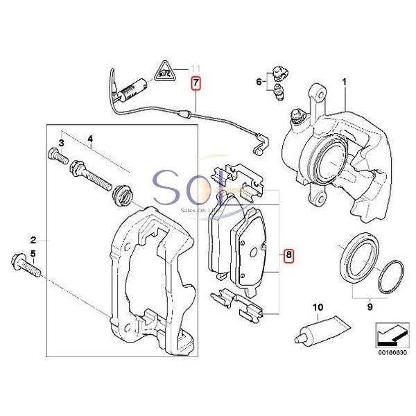 BMW E87 E90 リア ブレーキパッド左右 + パッドセンサー1本 セット 116i 118i 120i 320i 34216788183 34219808172 34356789445|自動車パーツの宝箱 SOL 2号店|01