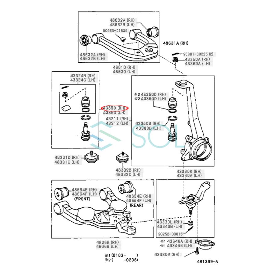 トヨタ（TOYOTA） ハイラックスサーフ(VZN180 VZN185) フロント