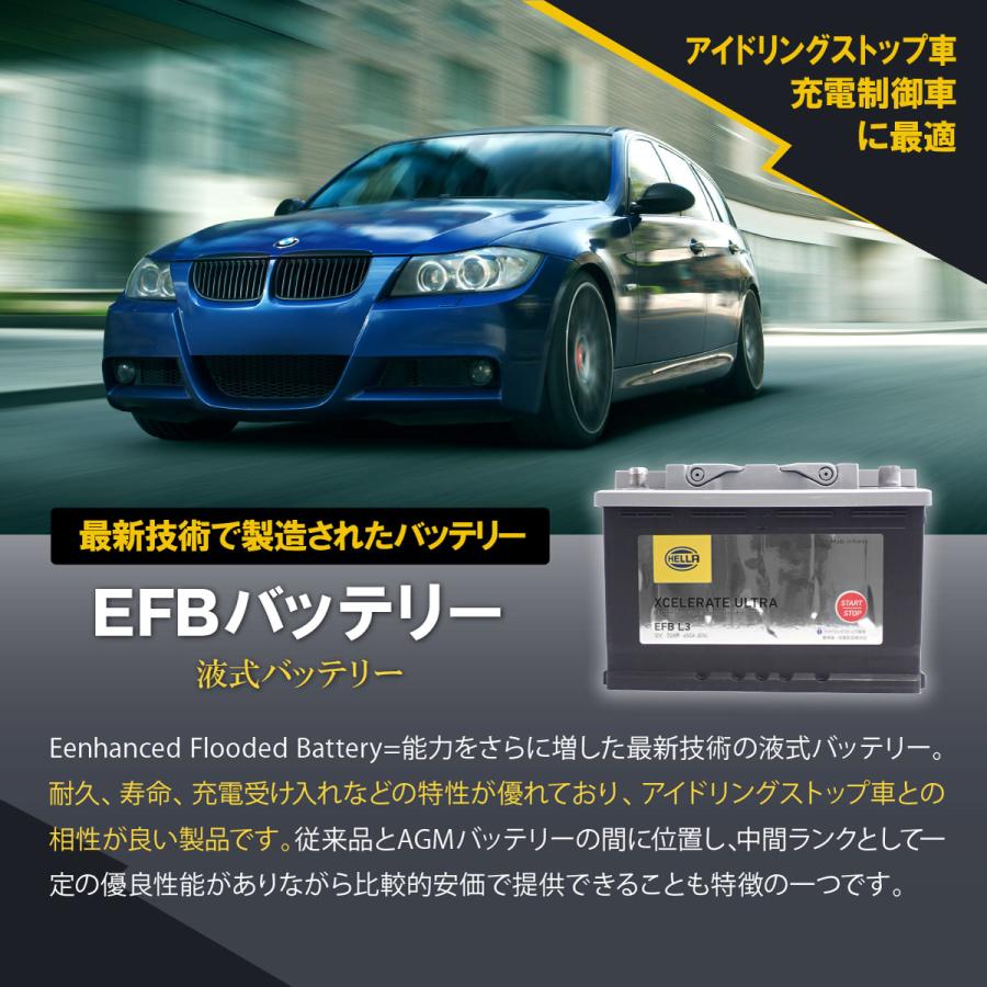 シトロエン（CITROEN） HELLA EFB バッテリー LN2 60AH 560A EFBL2