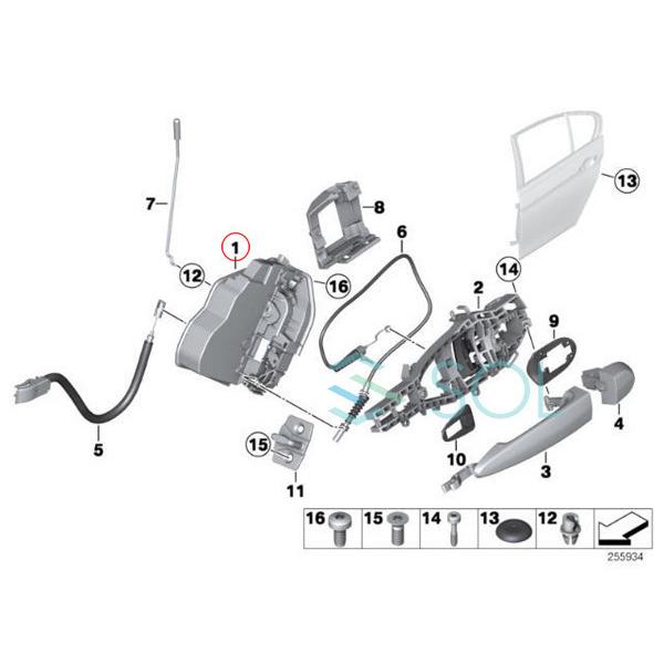 BMW F30 F31 F34 F80 リア ドアロックアクチュエーター 右側