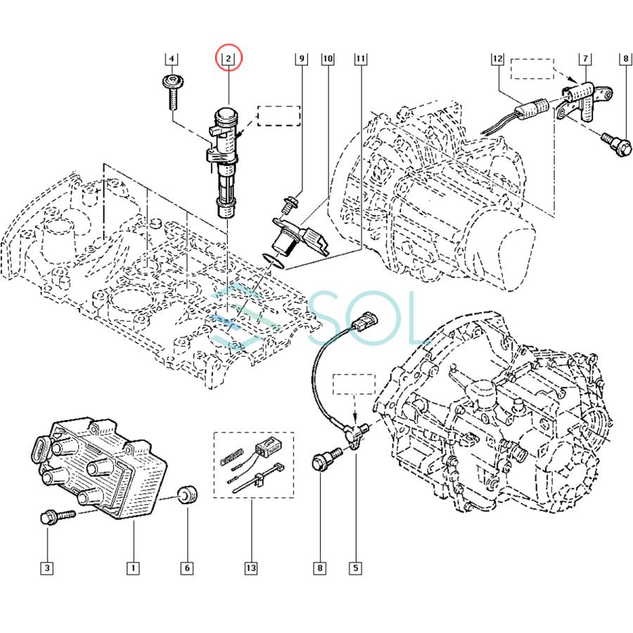 ルノー（RENAULT） イグニッションコイル 点火コイル スパークコイル 4