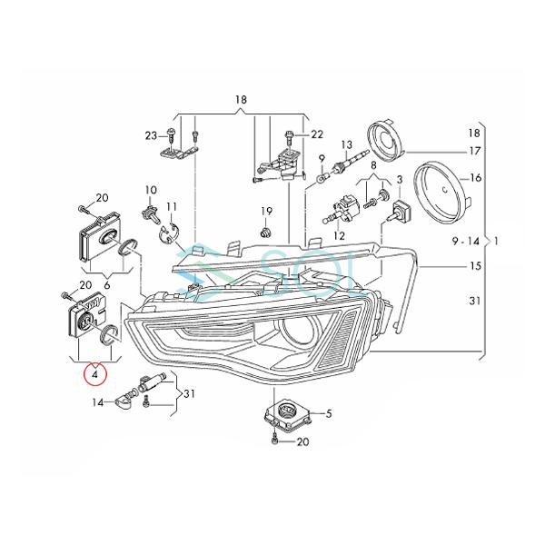 VW シャラン(7N1 7N2) ティグアン(5N) トゥアレグ(7P5 7P6) D3S 専用 純正キセノン用 補修バラスト 35W 8K0941597 W003T22071 2個セット_3