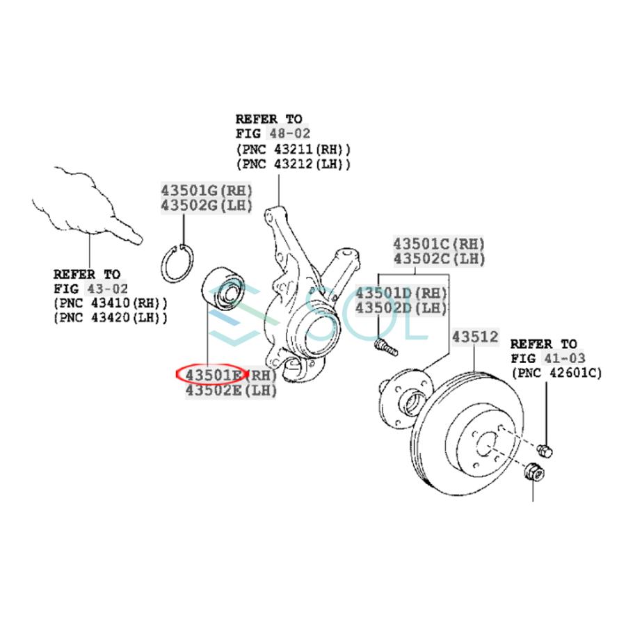 トヨタ シエンタ(NCP175 NHP170 NSP170 NSP172) ポルテ スペイド(NCP145 NSP141) フロント ハブベアリング 左右セット 90363-40079｜solltd2｜02