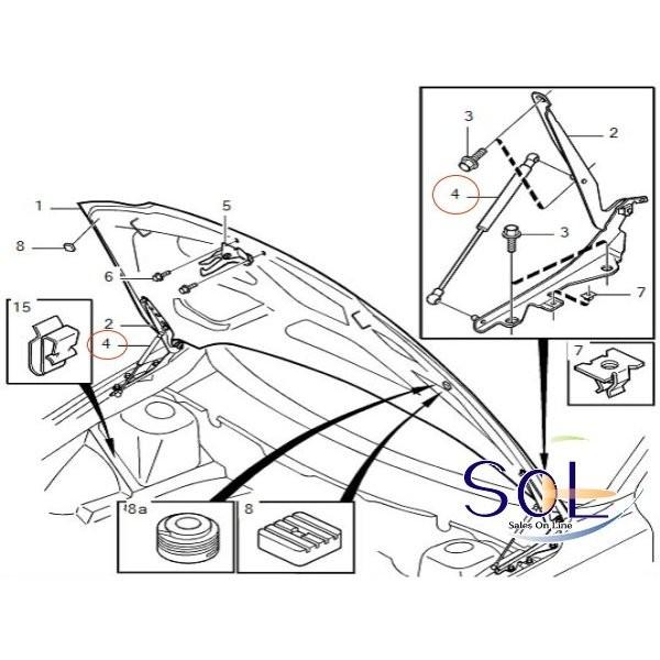 VOLVO ボルボ S60 S80 S70 V70 XC70 ボンネットダンパー エンジンフードダンパー 左右セット 9154605 出荷締切18時｜solltd2｜02