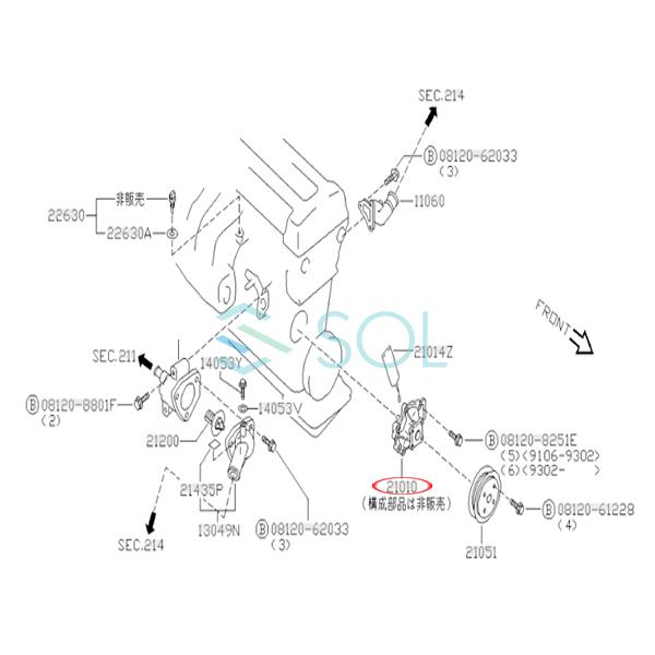 日産 ウォーターポンプ クーラントポンプ ガスケット付 バネット 日産 ウォーターポンプ クーラントポンプ ガスケット付 バネット