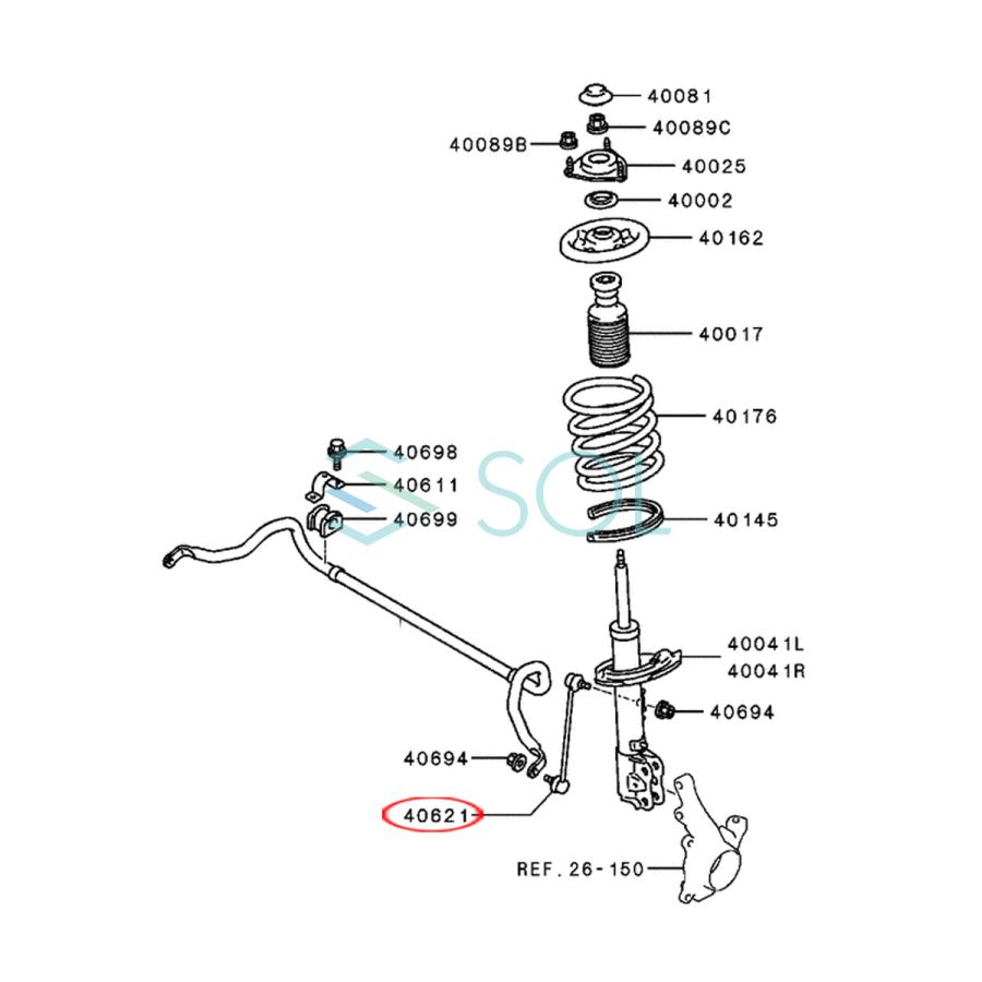 三菱 デリカ D5(CV1W CV2W CV4W CV5W) アウトランダー PHEV(GF8W GG2W) フロント スタビリンク ナット付 左右セット MN101368 出荷締切18時｜solltd2｜02