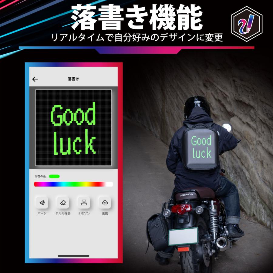 LED バッグ 推し活 バックパック ハード 防水 サイクリング ツーリング 
