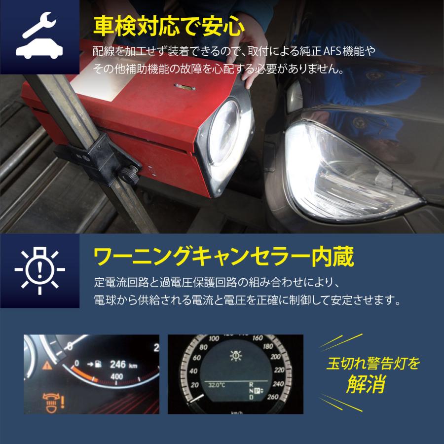 LEDヘッドライト HIDをLED化 ベンツ CLAクラス C117 D3S バルブ 11600LM 閃 キャンセラー内蔵 車検対応｜solltd2｜05