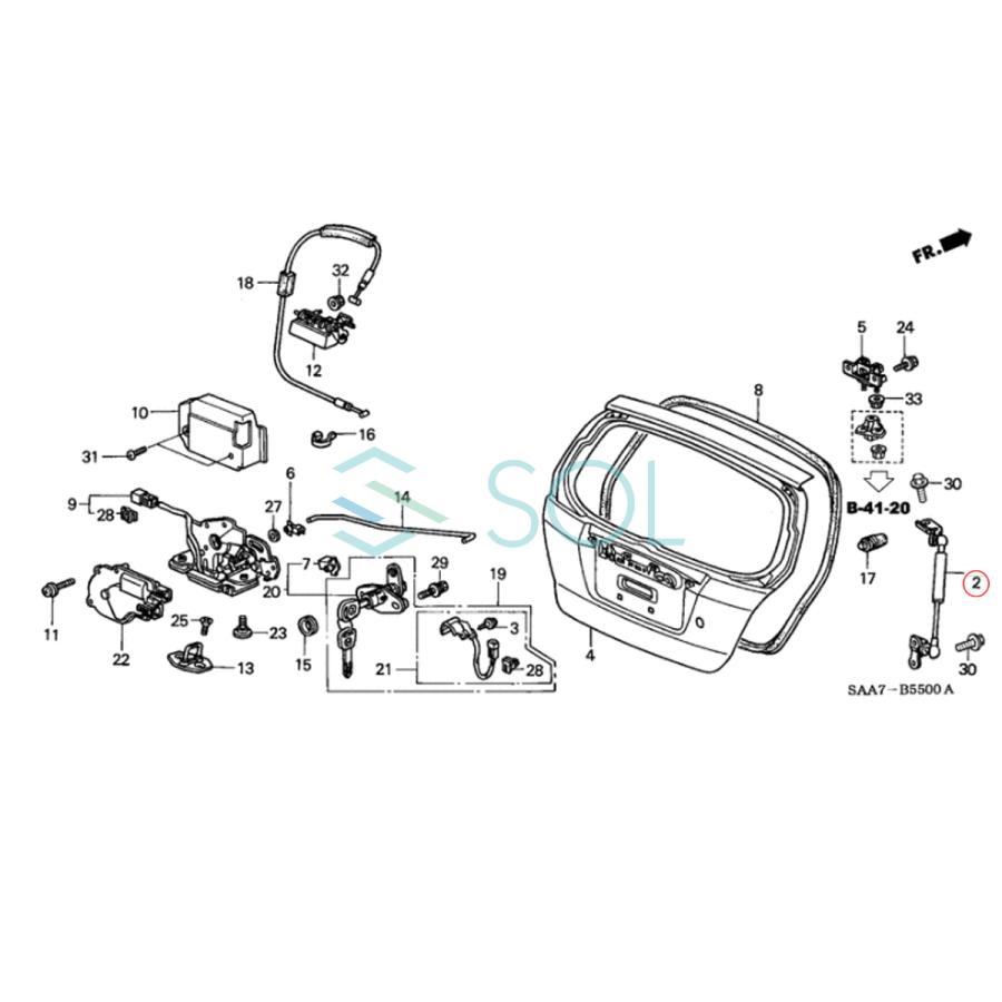 ホンダ（HONDA） フィット(GD1 GD2 GD3 GD4) トランクダンパー