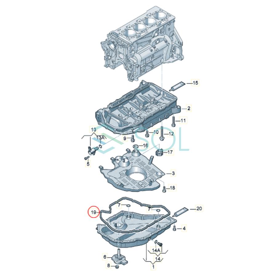エンジン オイルパンガスケット パッキン 出荷締切18時 アウディ A3 8V 06K103649J 06K103649