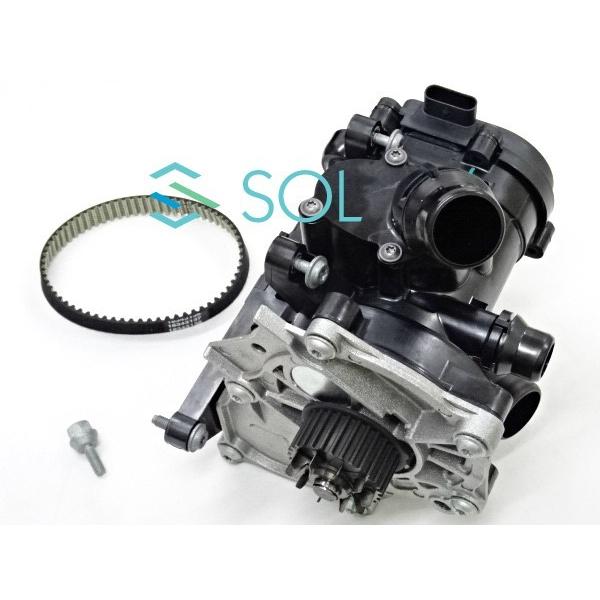 VW ティグアン トゥラン ポロ ビートル INA製 サーモスタットハウジング ウォーターポンプ ウォーターポンプベルト 3点セット