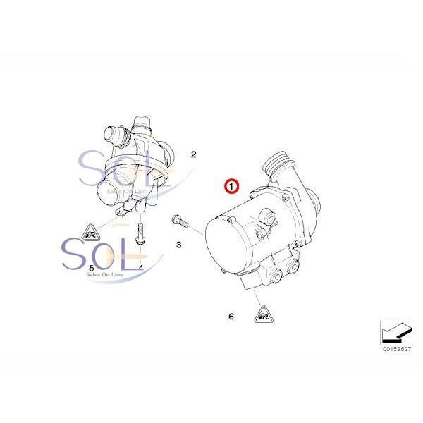 BMW E70 X5 E85 E86 E89 Z4 ウォーターポンプ + アルミボルトセット 2.5i 3.0i 3.0si 23i 11517586925 11517546994 11510392553｜solltd3｜04